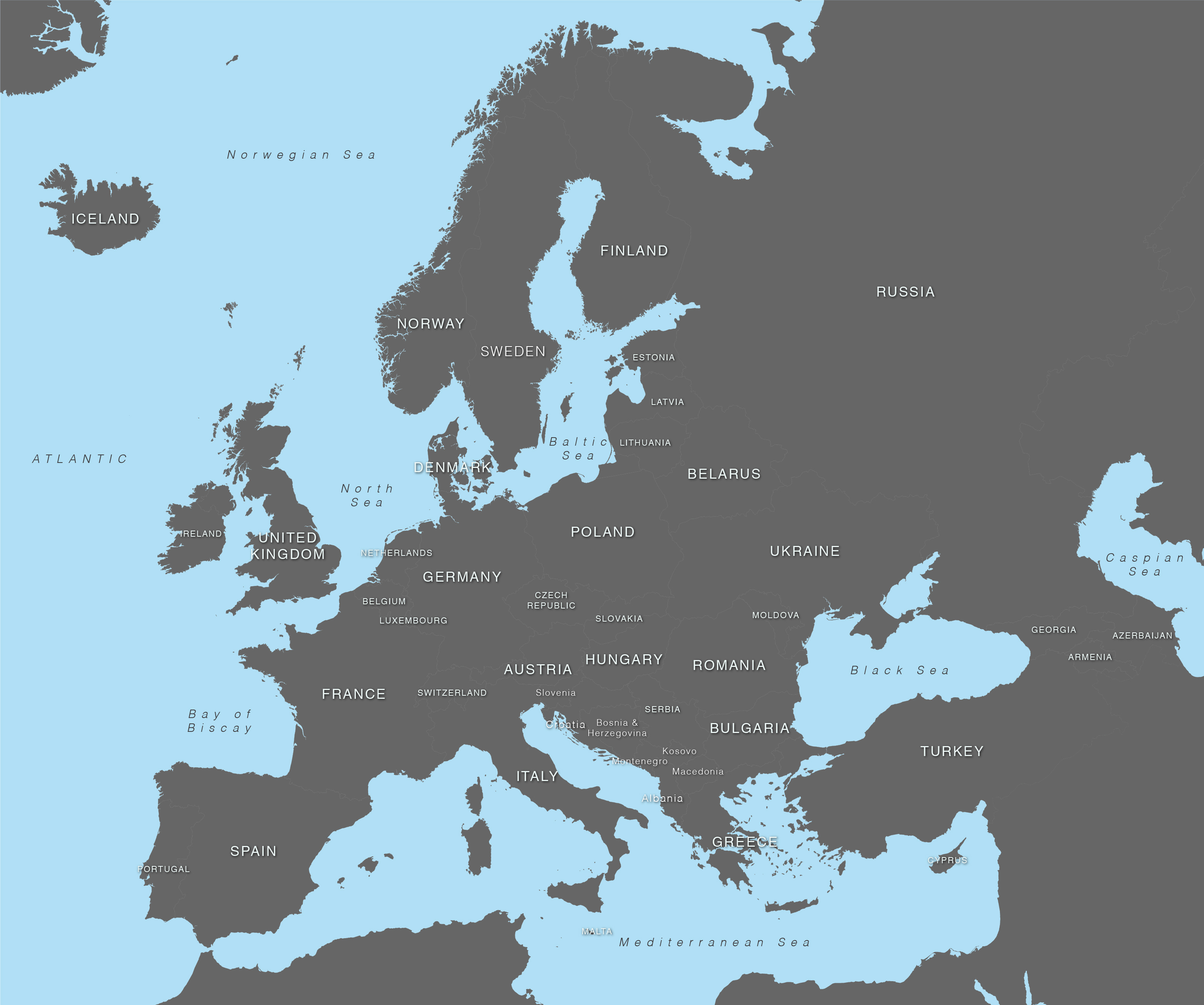 Vector Map Of Europe With Countries Illustrator Svg