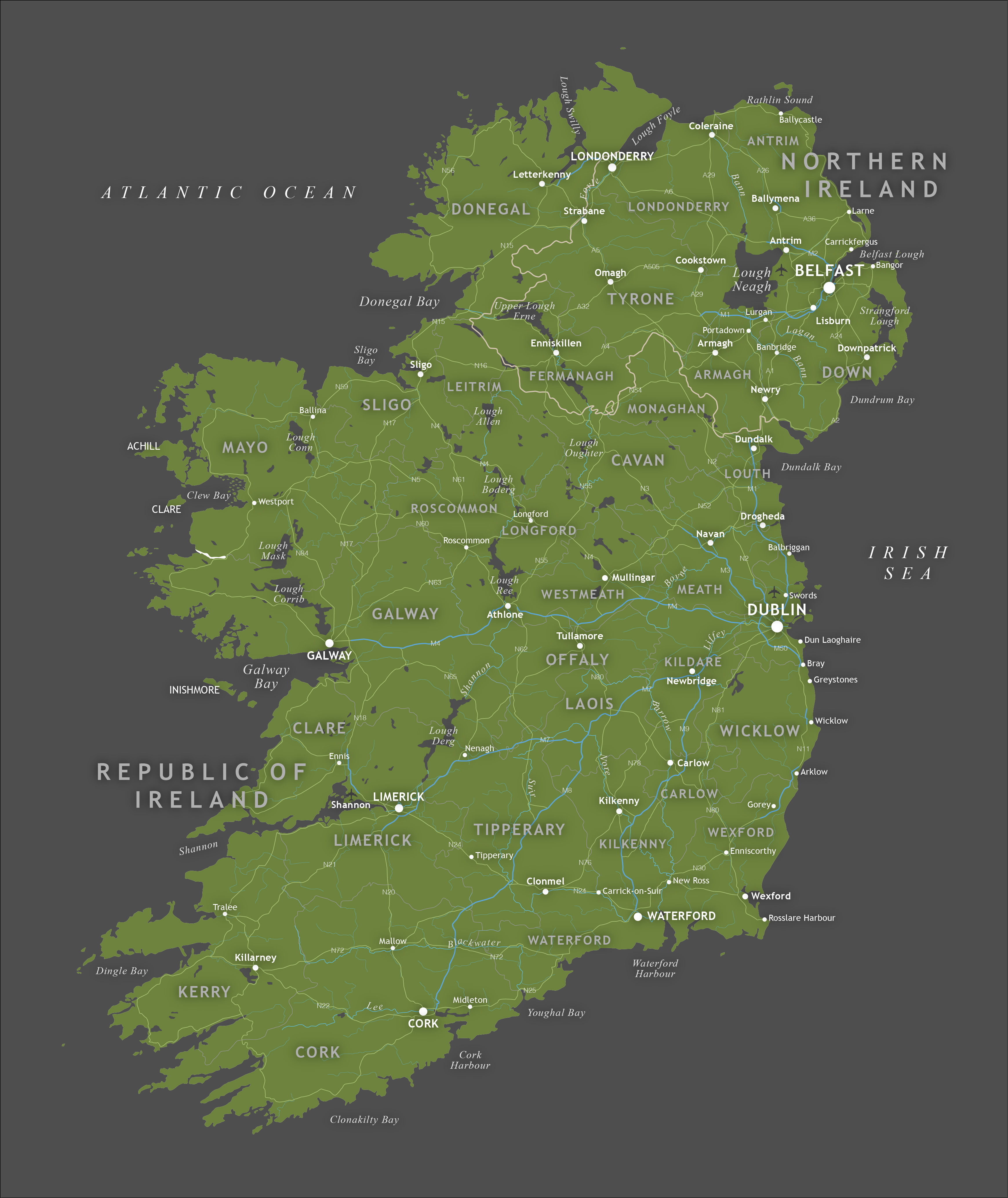 Political Map Of Ireland Royalty Free Editable Vector Maproom