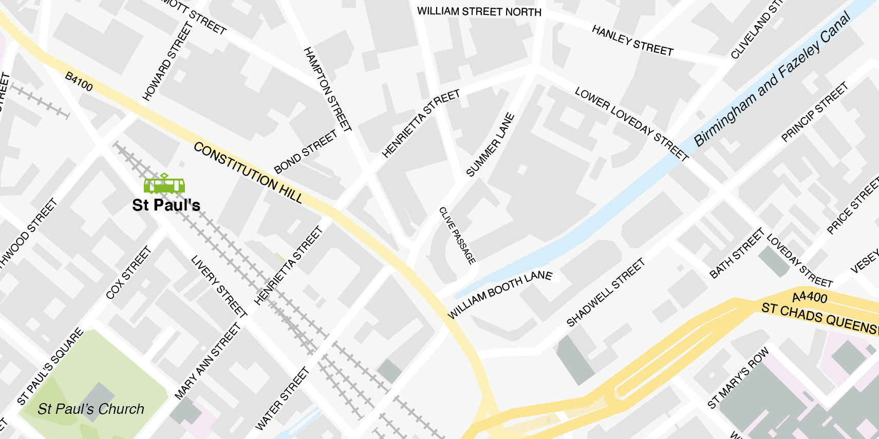 Birmingham City Centre map v1 zoom sample