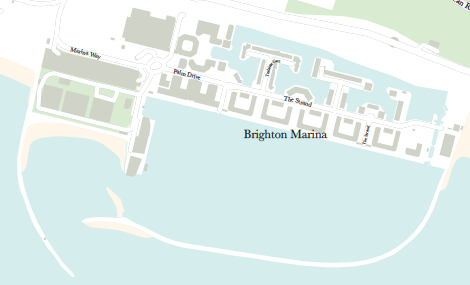 Brighton marina map preview