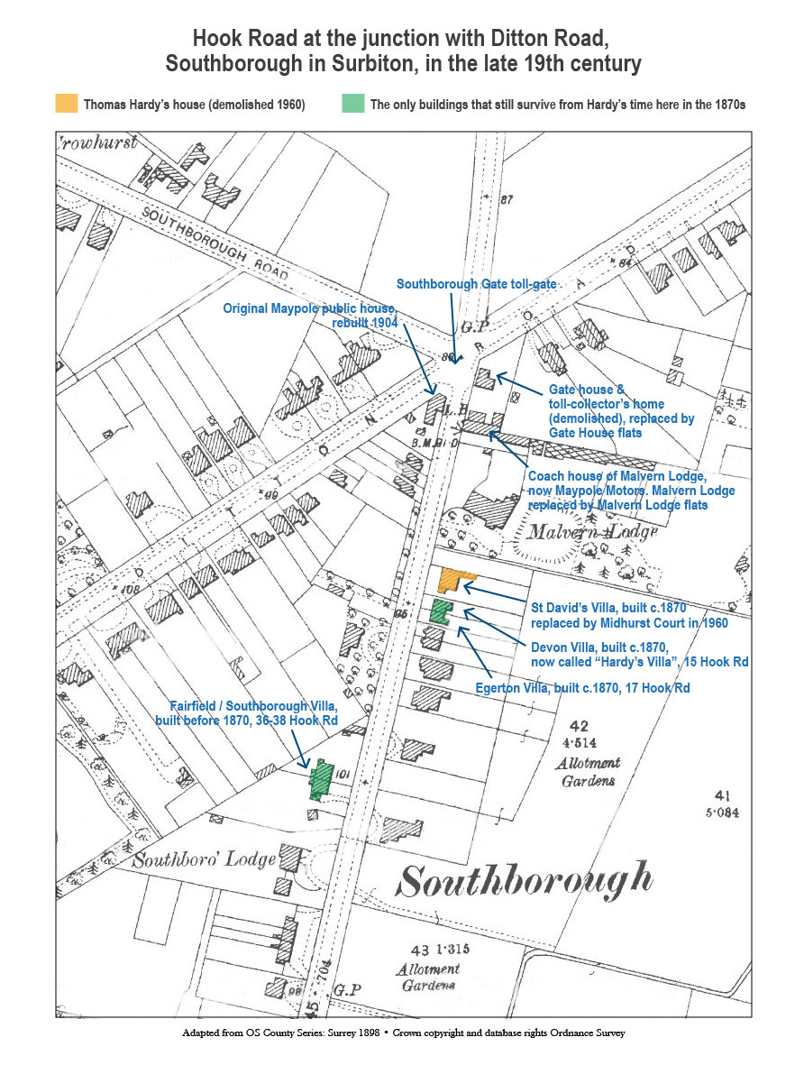 Map of Thomas Hardy location in Surbiton