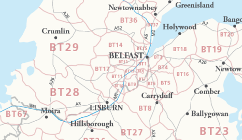 Northern Ireland postcodes - Maproom