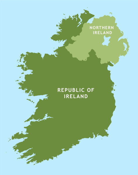 Ireland outline map - royalty free editable vector map - Maproom