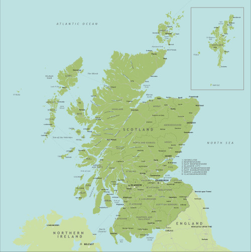 Political map of Scotland - royalty free editable vector map - Maproom