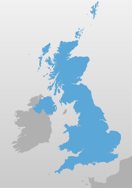 Simple map of UK