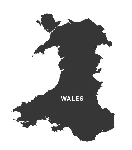 Wales silhouette map