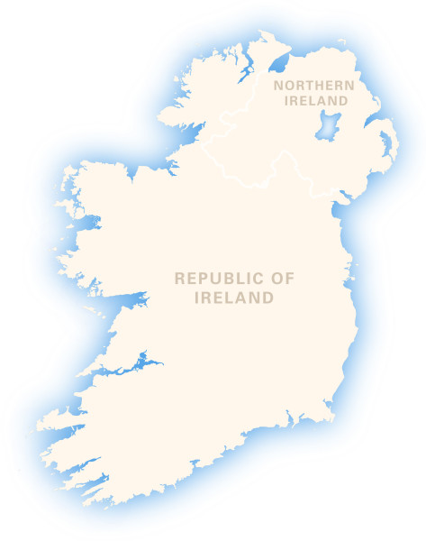 Ireland Outline Map - Royalty Free Editable Vector Map - Maproom