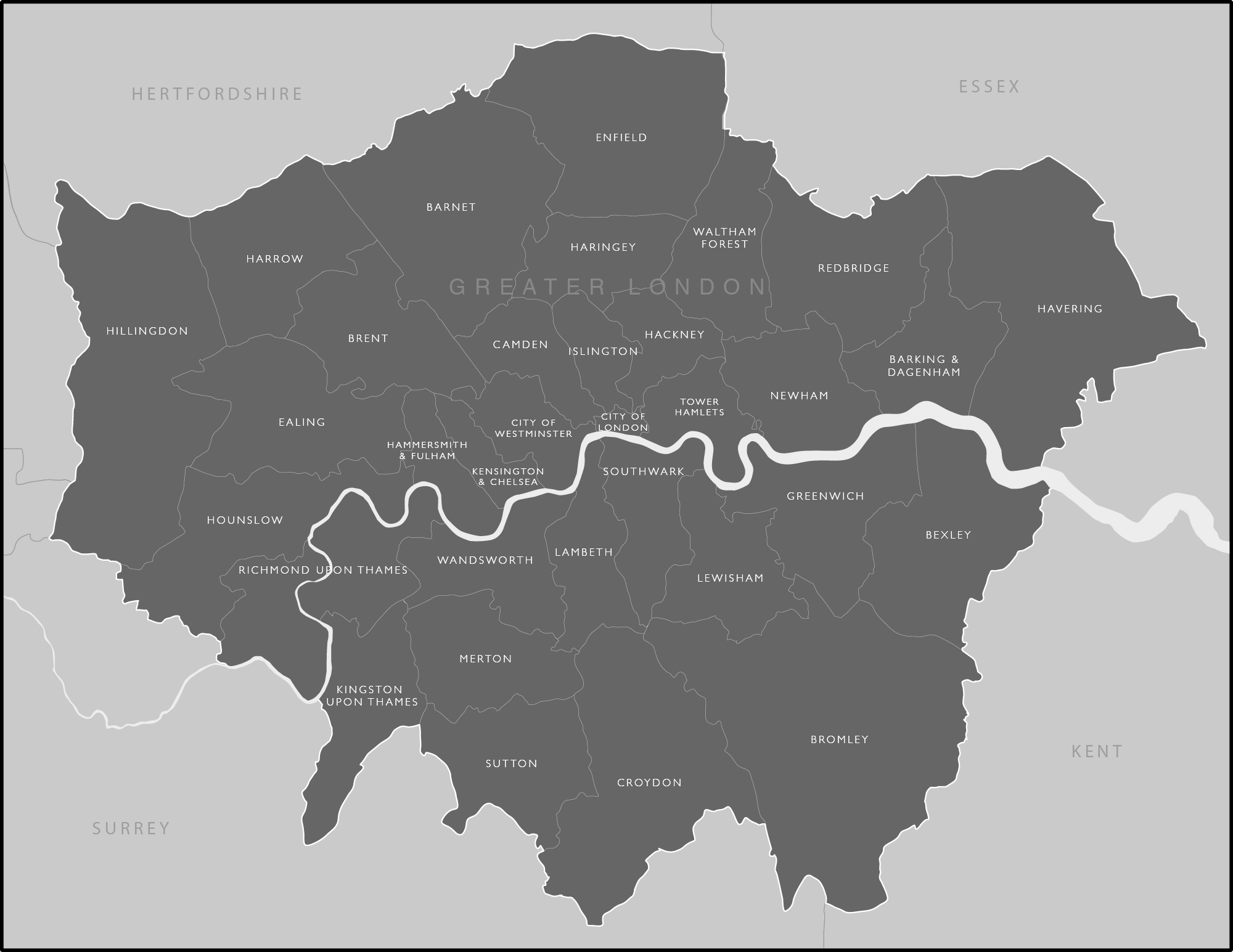 Download Map of London boroughs - royalty free editable vector map ...