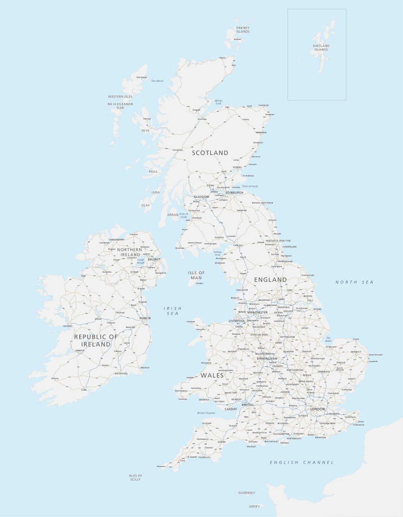 Britain map with major roads and cities – Maproom