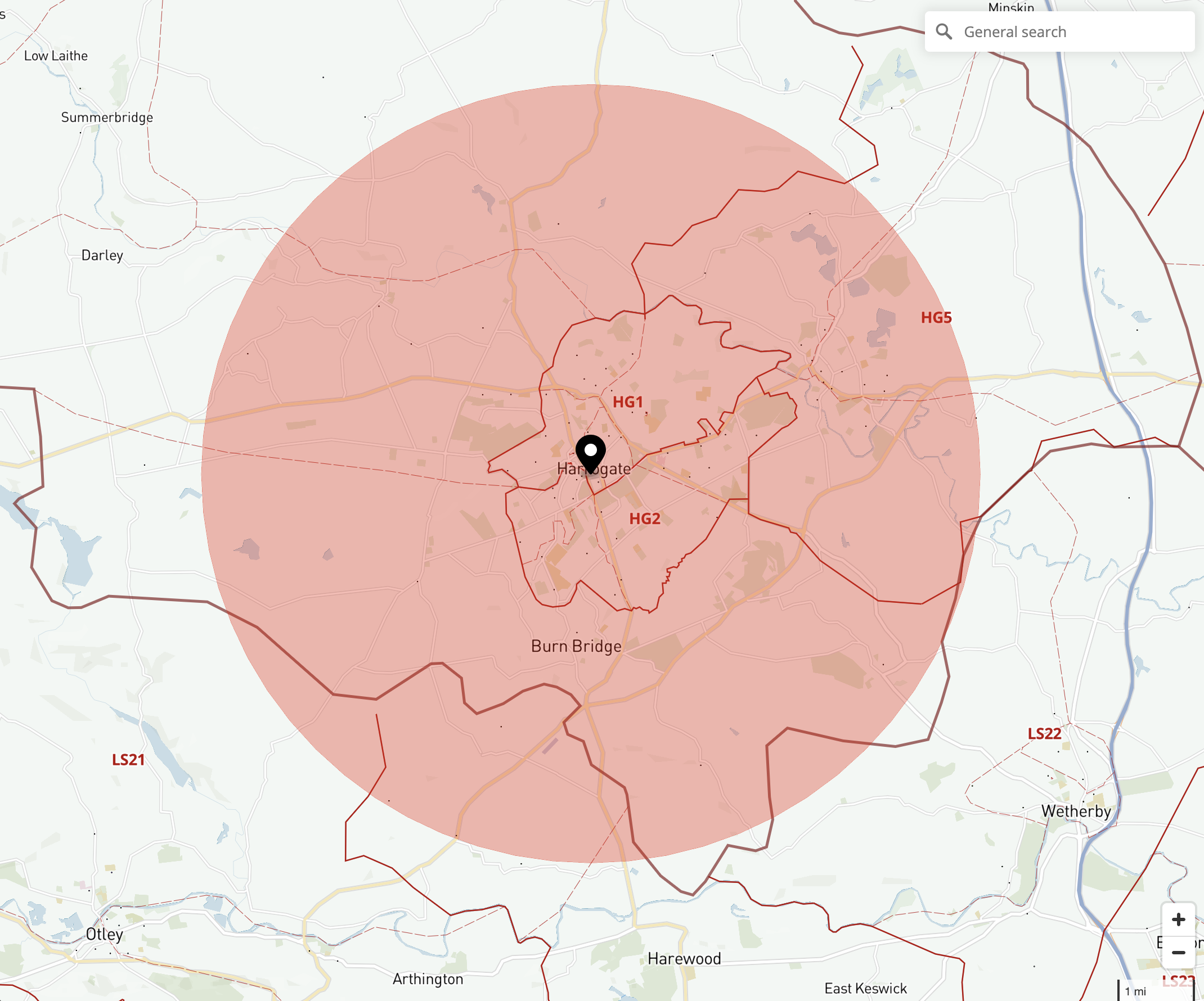 5 miles radius map – Maproom