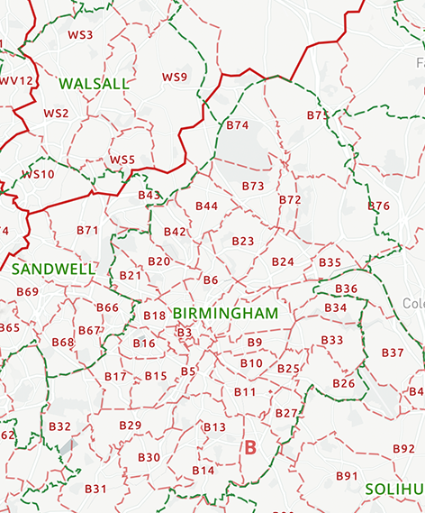 7 Local Authorities and postcodes – Maproom