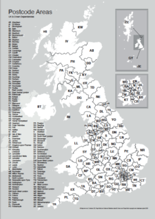 A-format postcode areas map preview