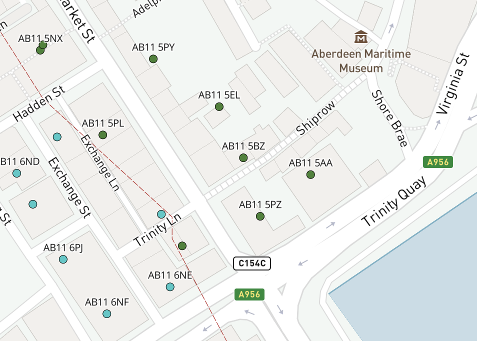 AB dynamic postcodes detail