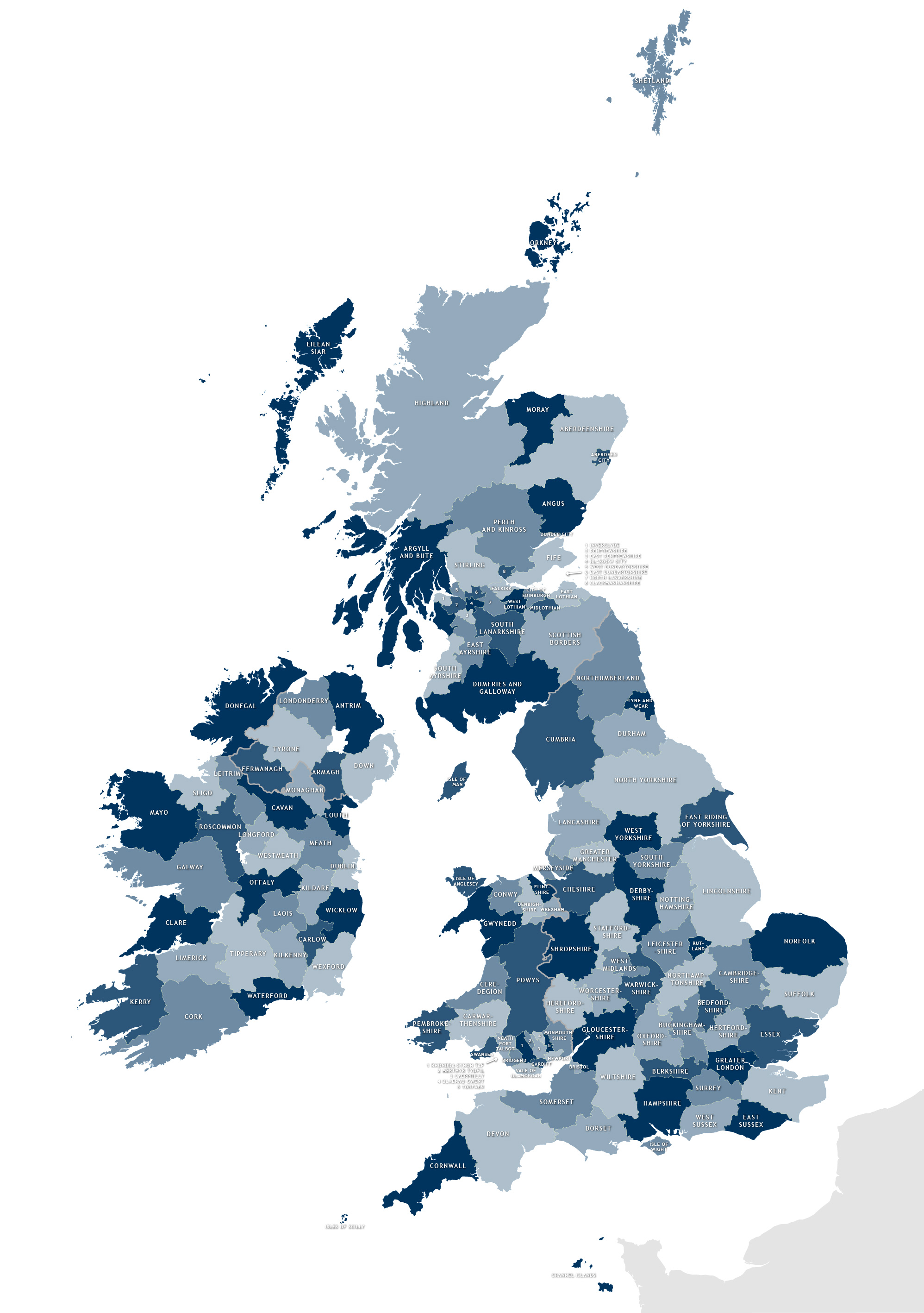 Map Uk Vector ... vector map of British counties preview preview ...