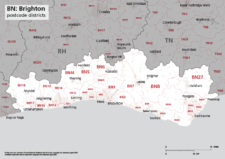 BN postcode districts map preview
