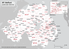 BT postcode districts map preview