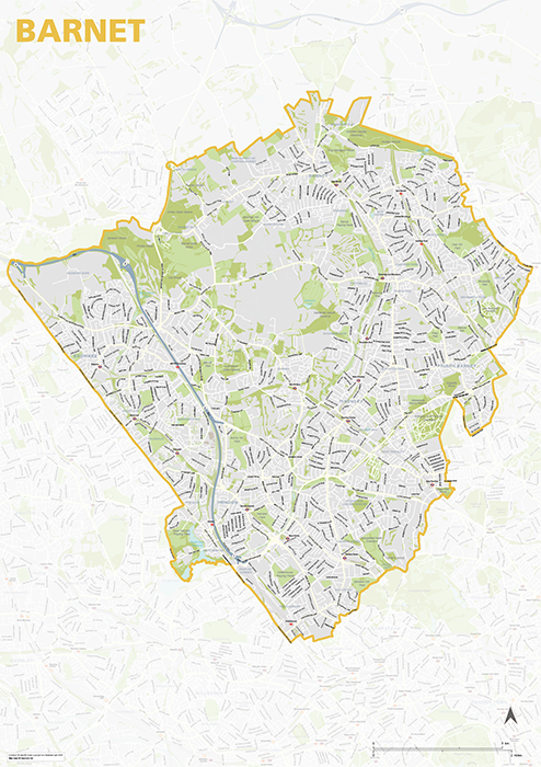 map of the London Borough of Barnet