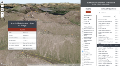 3d interactive mountains map preview