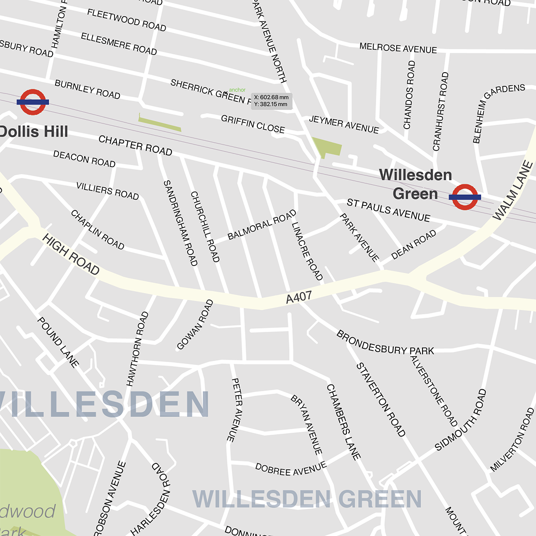 Brent borough map (detail example)