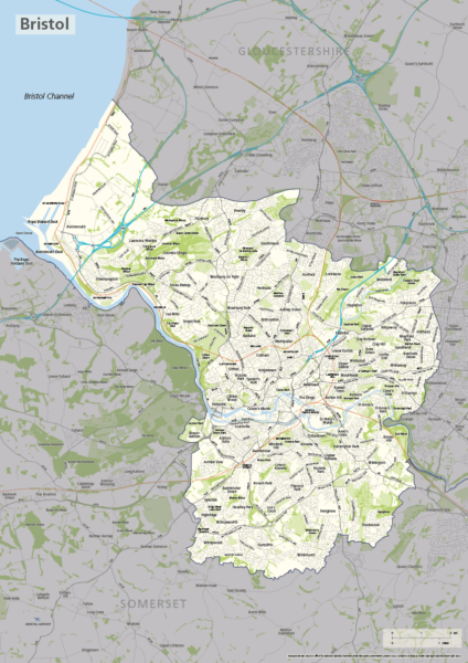 Bristol ceremonial county map preview