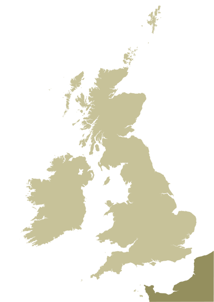 British Isles map with detailed outline
