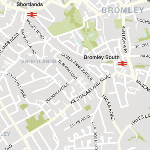 Bromley borough map detail