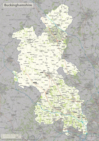 Buckinghamshire county map preview