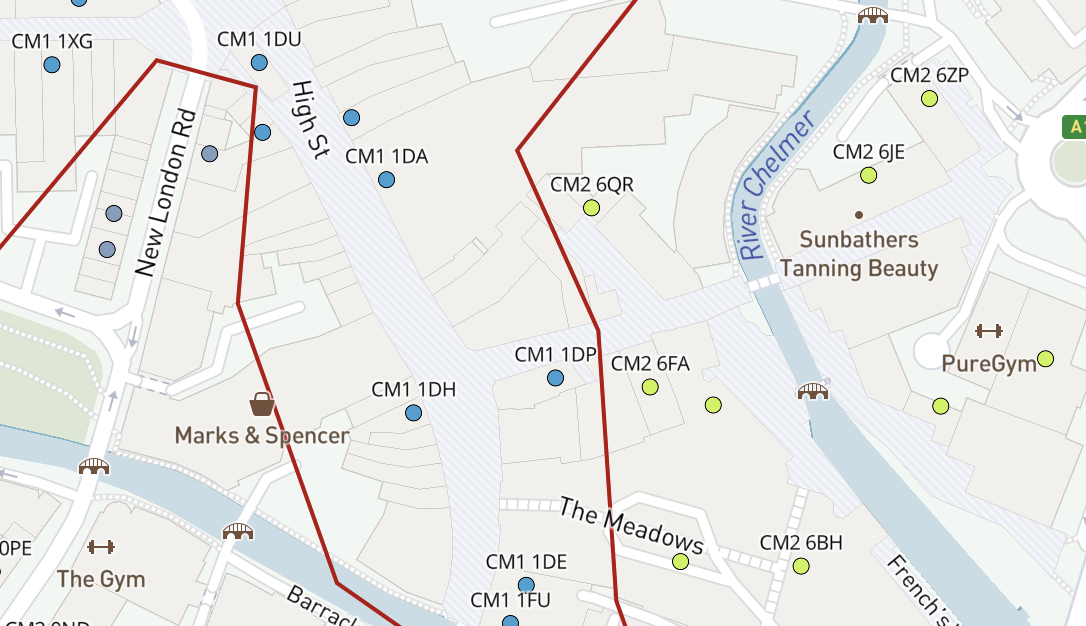 CM dynamic postcodes detail