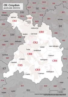 CR postcode districts map preview