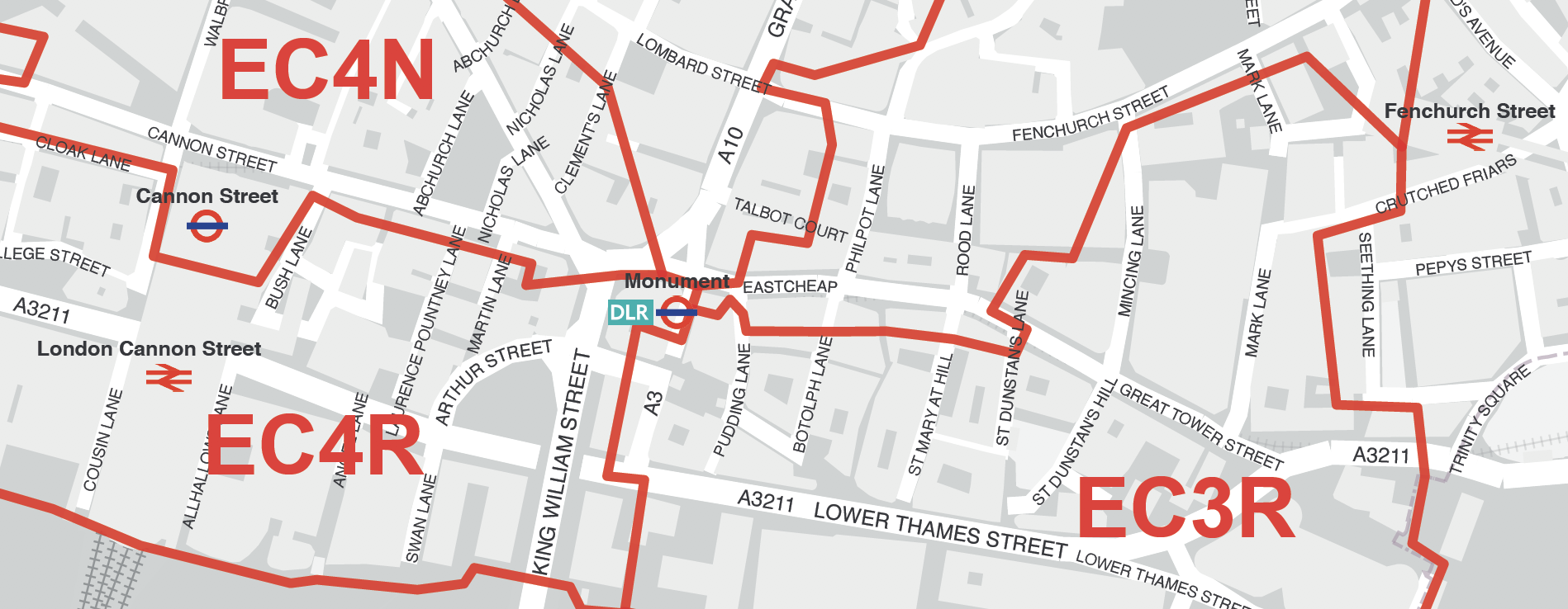 Central London EC postcodes detail