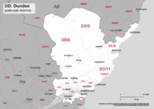 DD postcode districts map preview