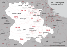 DL postcode districts map preview