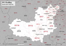 DY postcode districts map preview