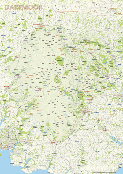Dartmoor National Park map