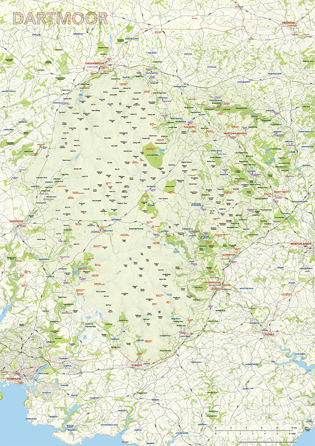 Dartmoor National Park map