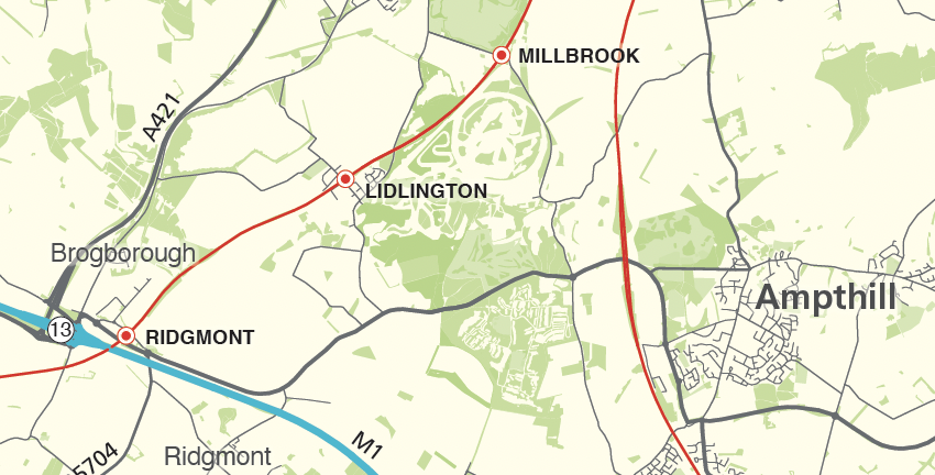 Detail from Bedfordshire map