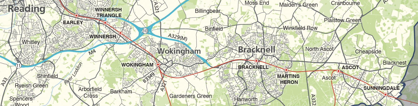 Detail from Berkshire county map