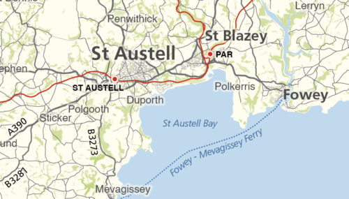 Detail from the Cornwall county map