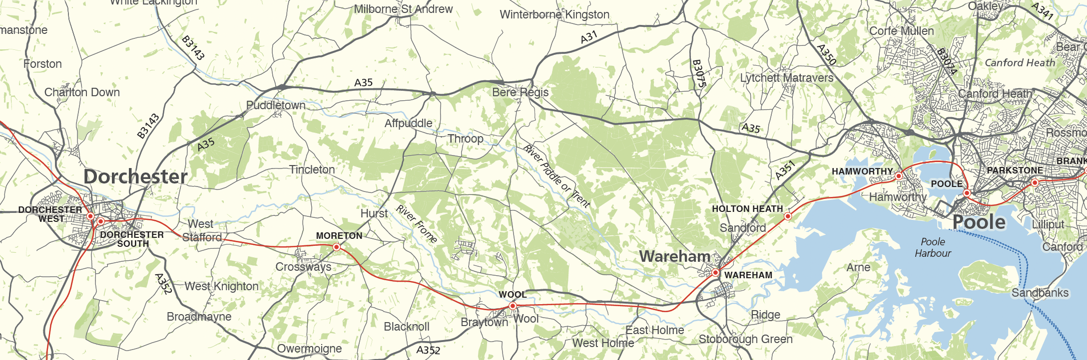 Detail from the Dorset county map