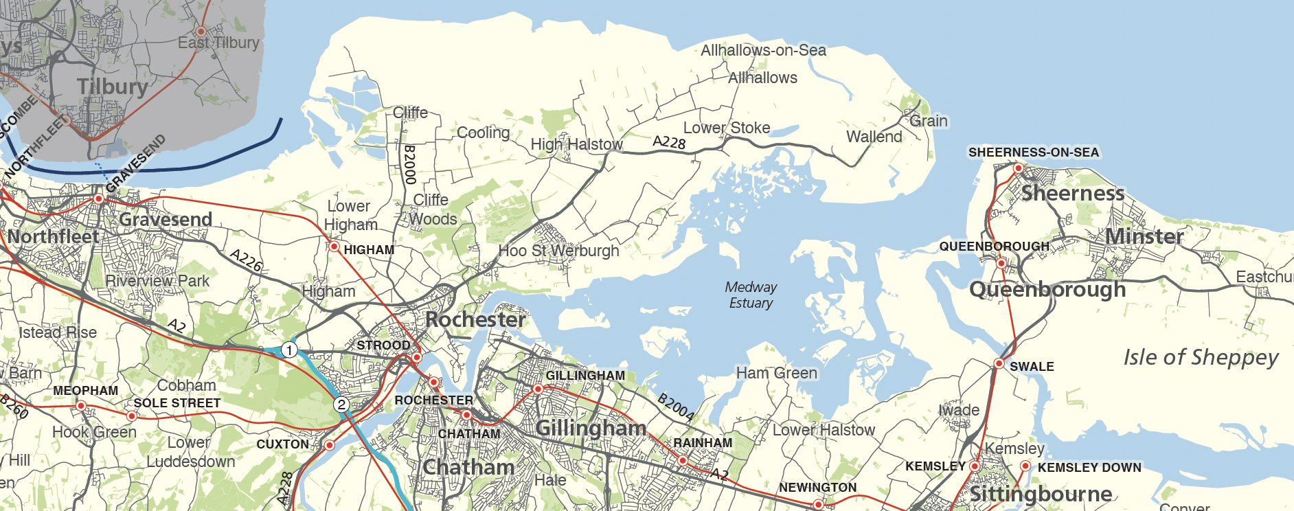 Detail from Kent county map