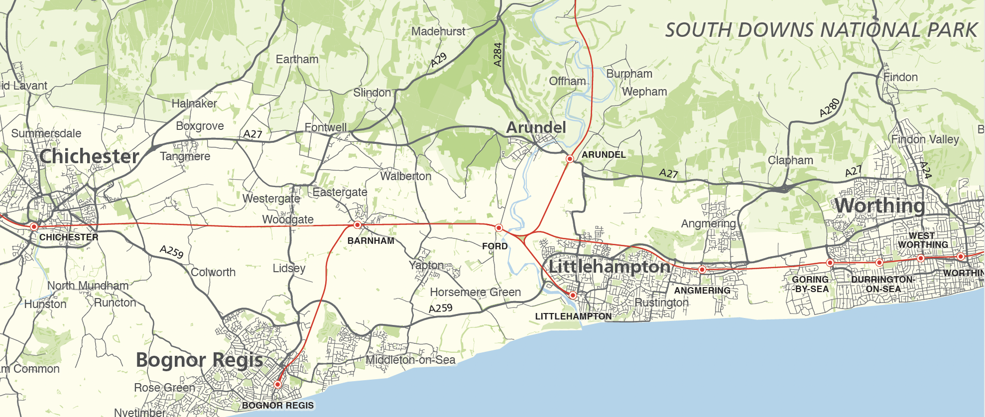 Detail from West Sussex county map