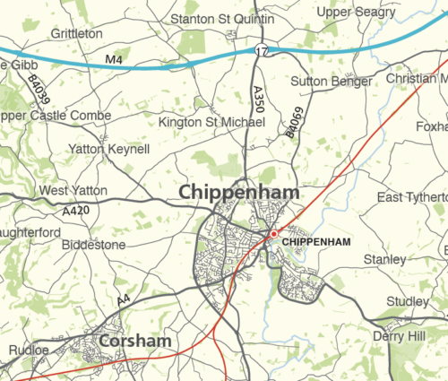 Detail from Wiltshire county map