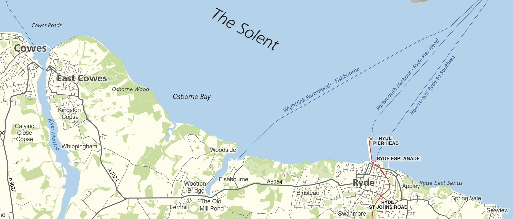 Detail from the Isle of Wight map