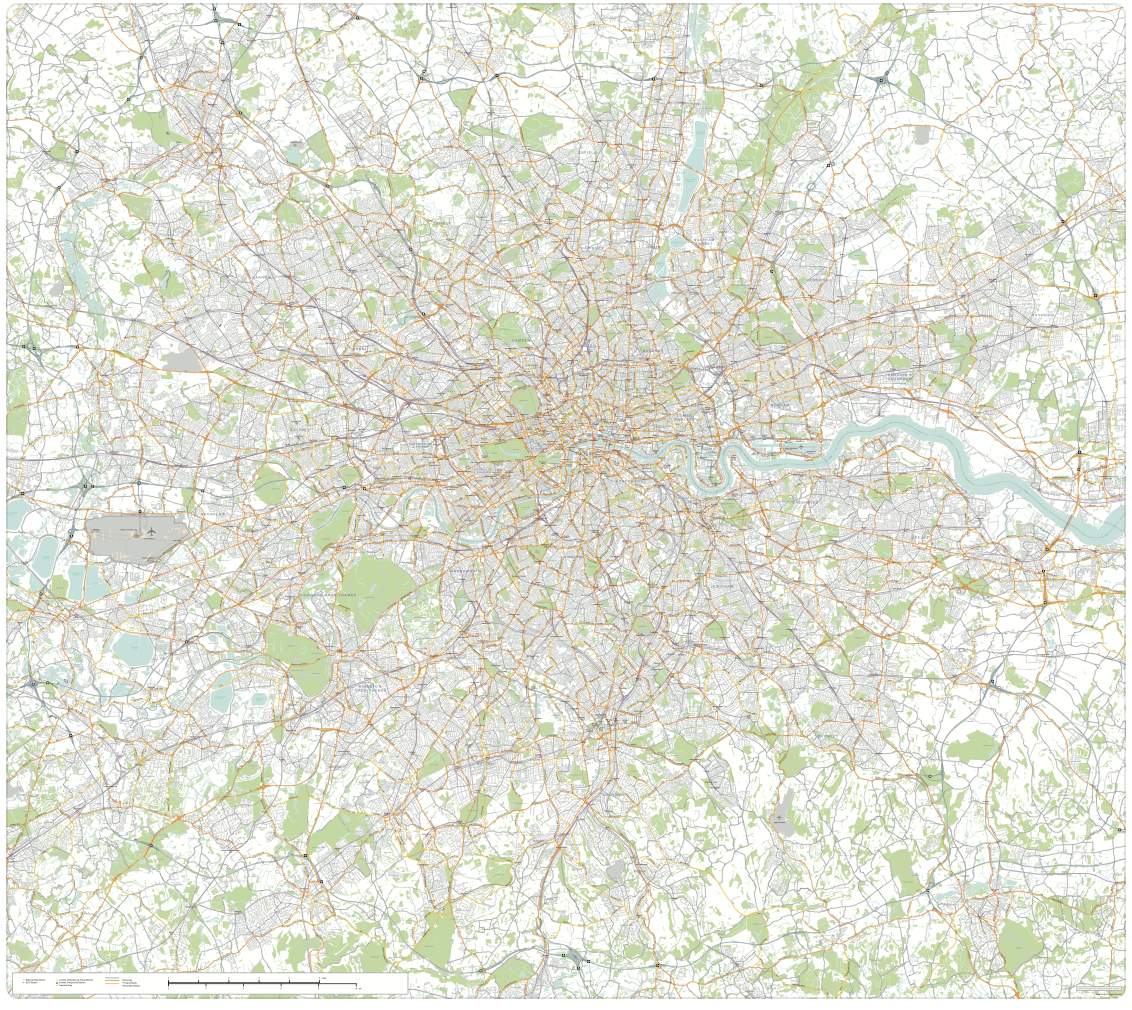 Detailed Greater London map preview