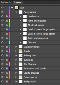 Detailed London Illustrator layers