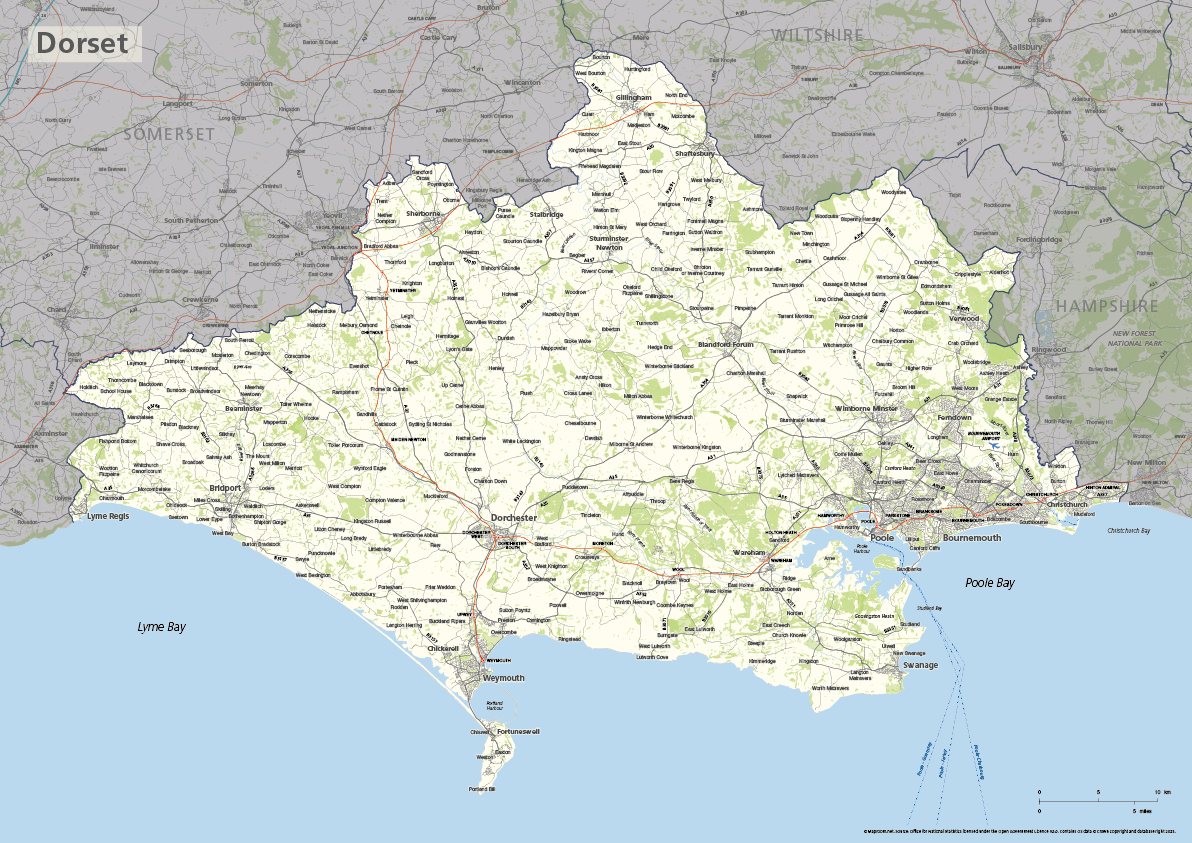 Dorset county map Maproom