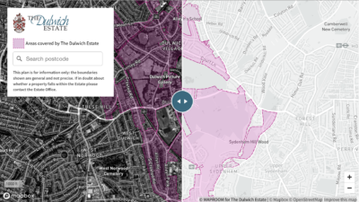 Dulwich Estate swipe map preview