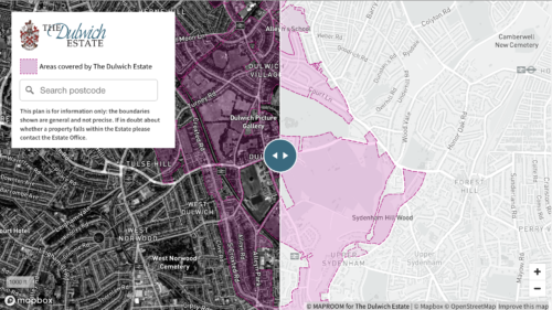 Dulwich Estate swipe map preview