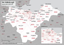 EH postcode districts map preview
