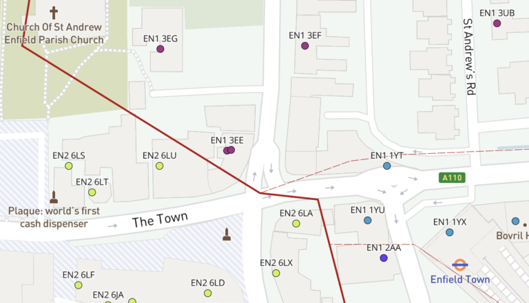 Map of EN postcode districts – Enfield – Maproom